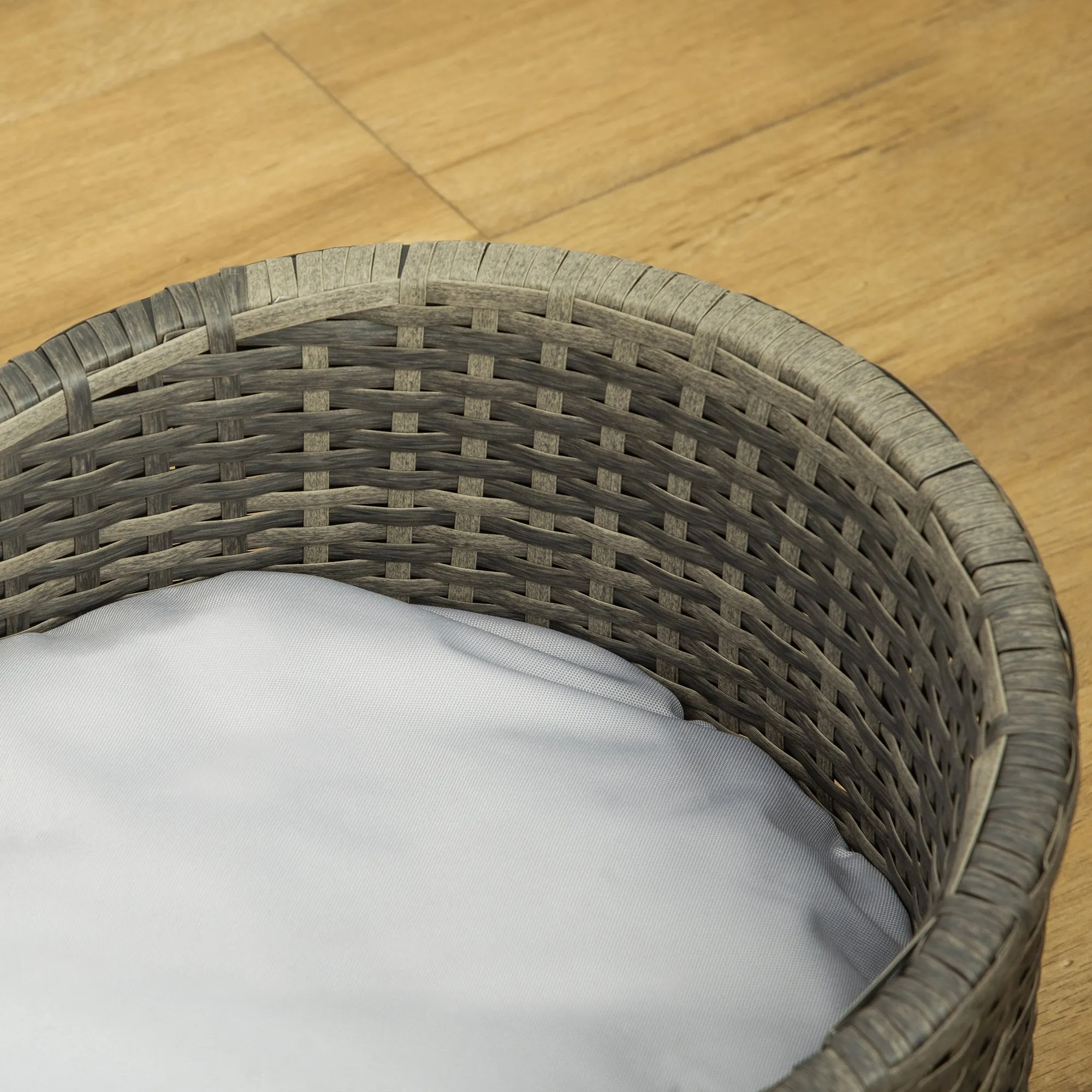 PawHut Wicker Dog Sofa Bed w/ Soft Water-resistant Cushion for Medium Small Dogs